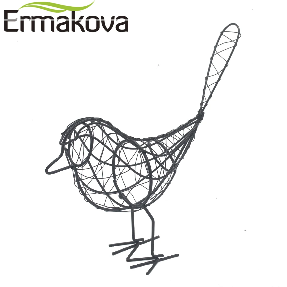 Фигурка птицы ERMAKOVA из металлической проволоки ручной работы модель украшения