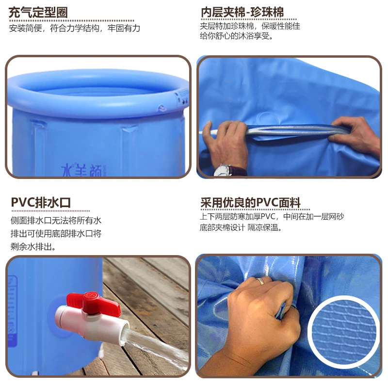 Складная Ванна для взрослых утолщенная Детская ванна пластиковая надувная