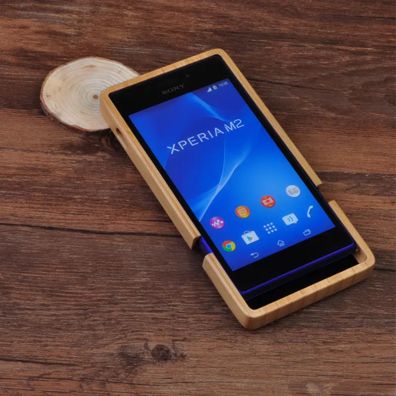 CORNMI чехол на Sony Xperia M2 случае Coque 100% реальный Бамбук Деревянная задняя обложка для