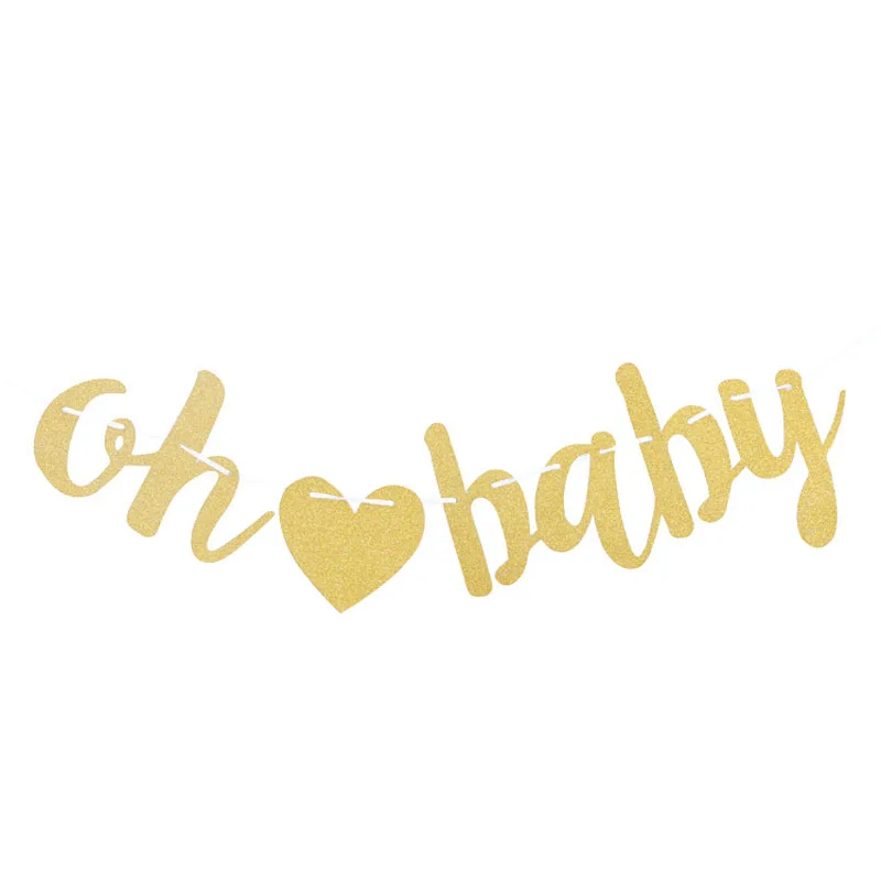 Блестящая бумажная надпись OH BABY на день рождения баннер гирлянда детский Декор