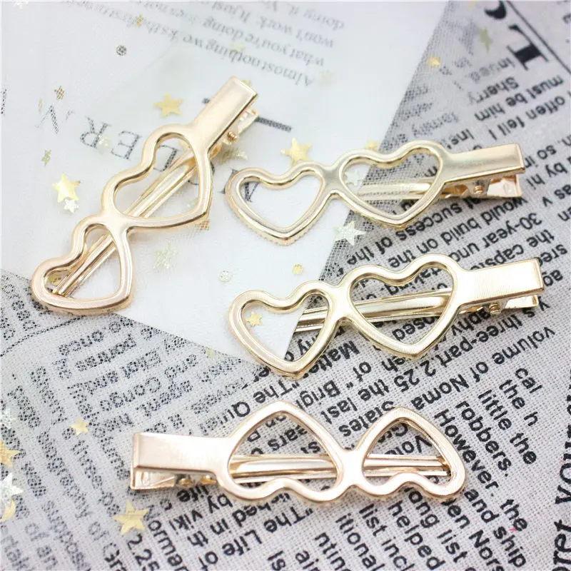 11-1pcs--7CM Nuevo mujeres nignas Linda Aleacion de perlas geometricas de color dorado pinzas para el cabello заколки очаровательные horqui - Цвет: 11-1pcs--7CM
