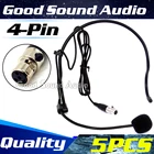 5 шт. Mini XLR 4 Pin TA4F 4 Pin разъем головной убор ушной крючок гарнитура микрофон Микрофон для SHURE Беспроводная система боди передатчик