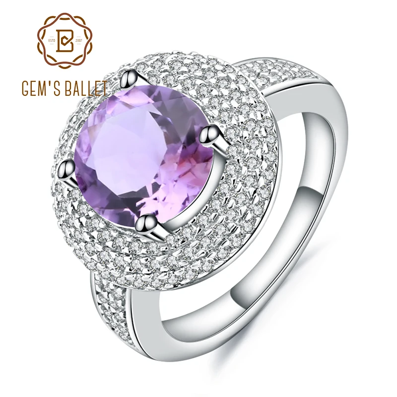 Драгоценный камень балет 2 66 ct натуральный аметистовый драгоченный кольцо