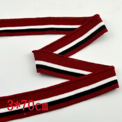 wine red 4 шт./лот, 3 см в ширину, разноцветная хлопковая ребристая тесьма, ручная работа, манжеты, футболка, подол, круглый вырез, одежда, нить, кружевная ткань AC1035 - Цвет: wine red