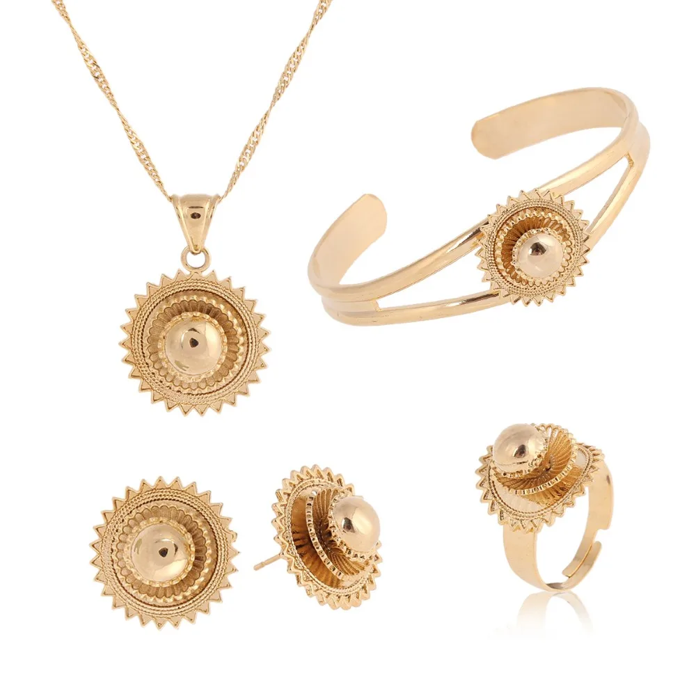 2017 комплекты свадебных ювелирных изделий из эфира золотые этнические ожерелья