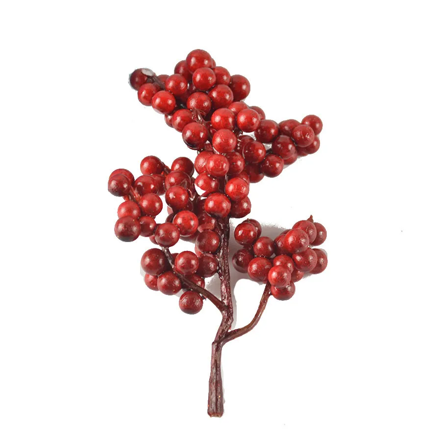20 Foam red berry picks For Christmas wreath/home decor/ flower crown/ candle wreath raw material DIY Beads