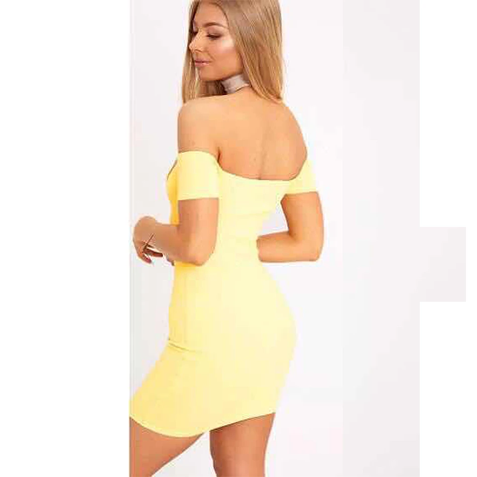 2017 Newest Summer Bandage Dress Women Celebrity Party Short Sleeve Off Shoulder Slash Neck Lace-up Sexy Vestidos | Женская одежда