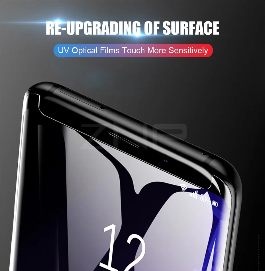 ZNP УФ закаленное стекло для samsung Galaxy S10 S9 S8 Plus S7 Edge 100D полная жидкая клеевая Защита экрана для samsung Note 9 8 S10E