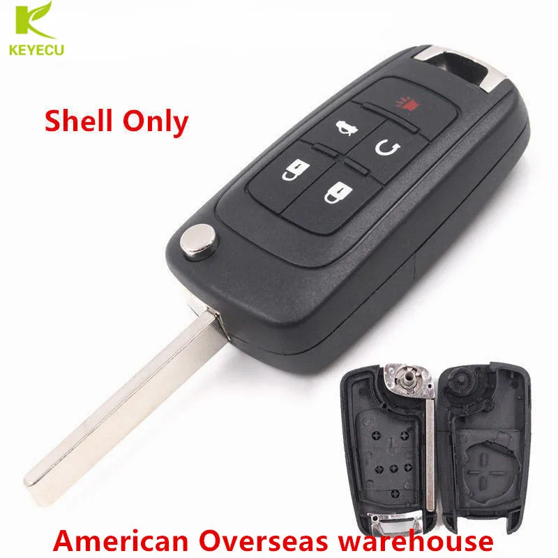 Сменный складной чехол KEYECU для автомобильного ключа-пульта с 5 кнопками Chevrolet Camaro
