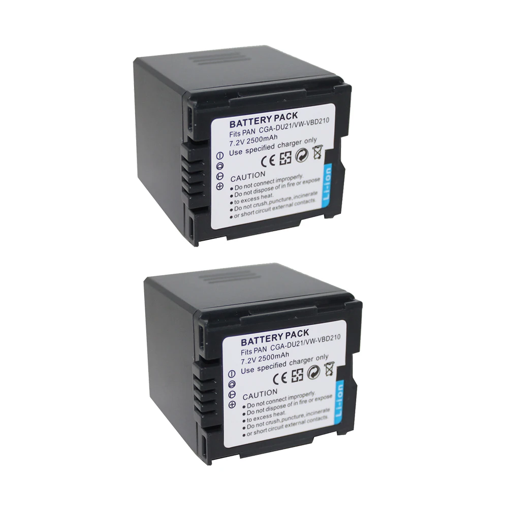 2 шт./лот 7 4 в 2500 мАч CGA DU21 CGADU21 литий ионный аккумулятор для Panasonic CGR DU06 DU07 оптовая
