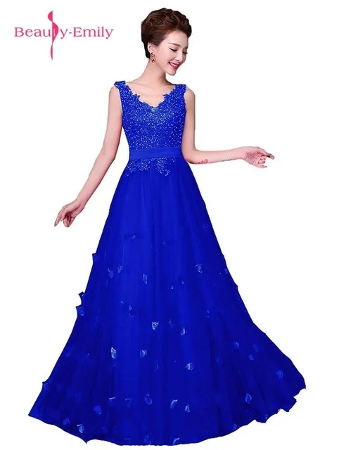 Royal Blue Beauty-Emily красное цветочное свадебное платье с кружевами винтажное ТРАПЕЦИЕВИДНОЕ вечернее платье длиной до пола вечерние платья для выпускного вечера - Цвет: Royal Blue
