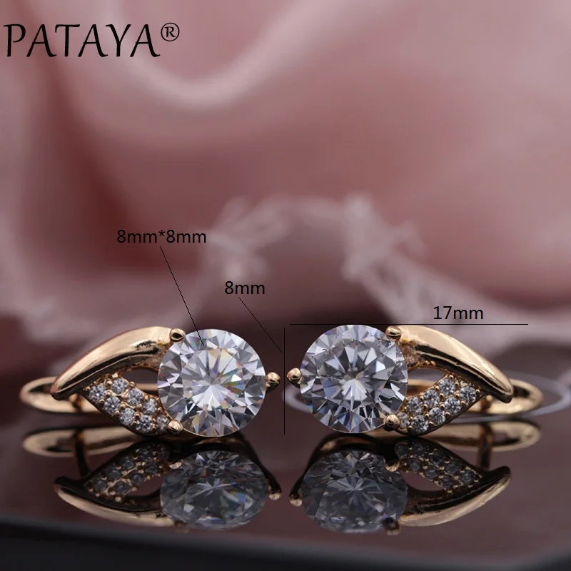 PATAYA, Новое поступление 585, розовое золото, Пламенный тип, микро-воск, инкрустация, натуральный циркон, большие висячие серьги для женщин, для свадьбы, вечеринки, милые ювелирные изделия