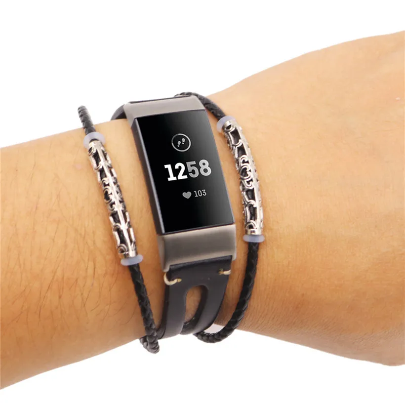 Кожаный браслет CARPRIE ремешок для часов Fitbit Charge 3 классический из нержавеющей