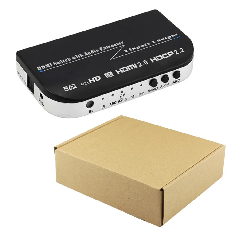 Ультра HD 2 в 1 переключатель 2x1 HDMI и аудио преобразователь коробка PCM 3 5 ММ