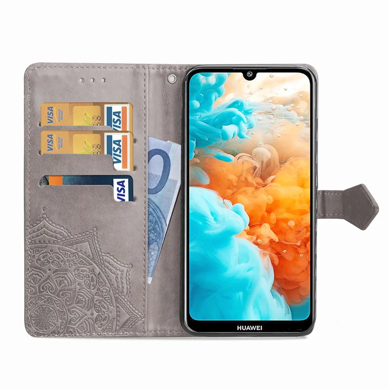 Роскошный флип чехол из искусственной кожи для Huawei Y6 2019 накладка телефона Y 6 Prime