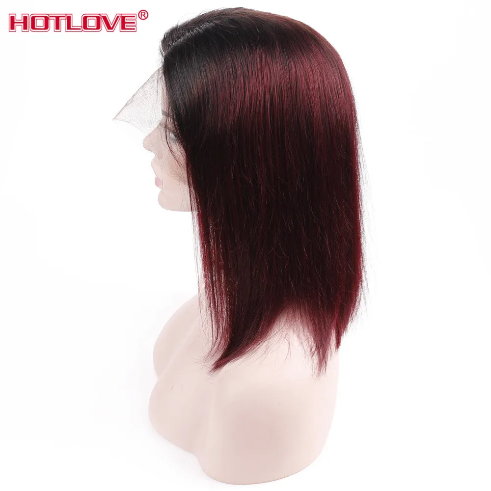 Перуанские 1B/99j человеческие парики для женщин прямые короткие Ombre BOB парик
