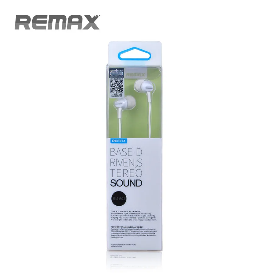 Remax Earphone In-Ear with Microphone Support Music Control for smart phones RM-501 | Электроника