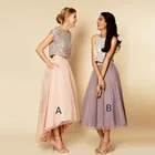 Женская юбка с высокой талией, розовая Асимметричная вечерние ка на заказ, весна-лето, 2017