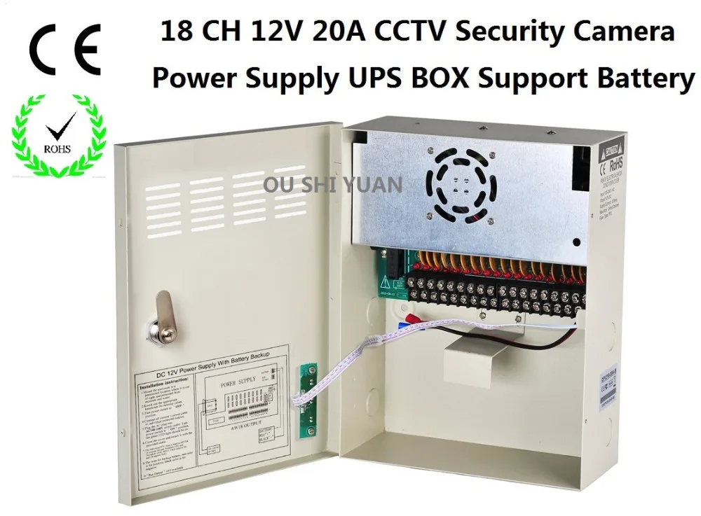 CCTV 18 канальный источник питания переменного тока 100 240 в вход 12 20 а стандарт CE ROHS