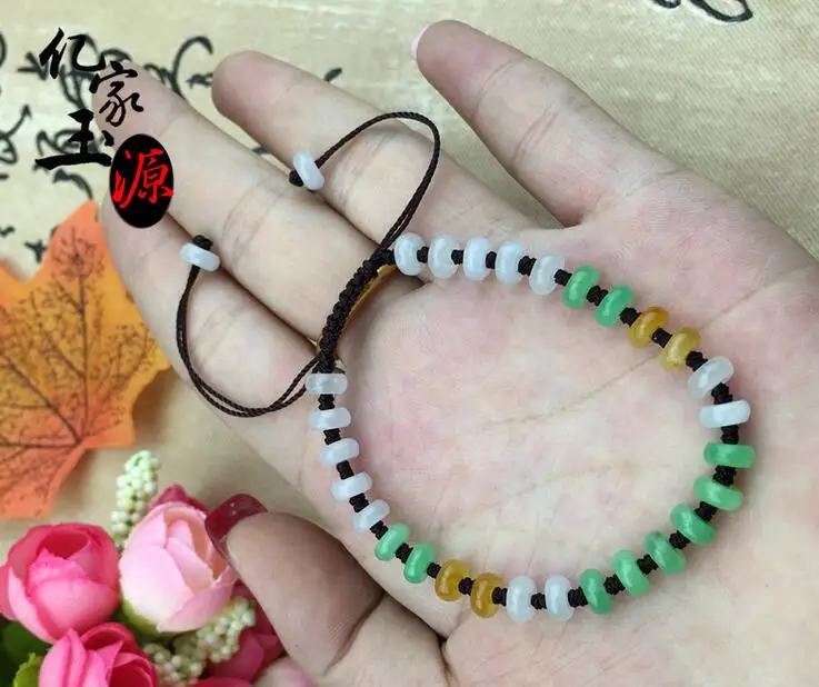 Браслет из натурального бирманского материала Нефритовый ледяной вид