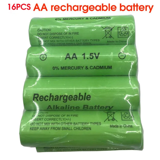 16pcs SORAVESS 2-8 шт 1,5 V перезаряжаемый AA аккумулятор 14500 mAh щелочные батареи для часов игрушки фонарик пульт дистанционного управления камера - Цвет: 16pcs