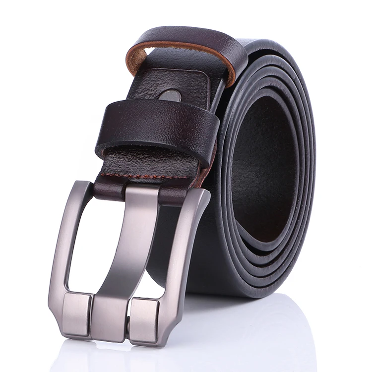 Ремень мужской из 2017 натуральной воловьей кожи с пряжкой язычком|leather belts for men|brand