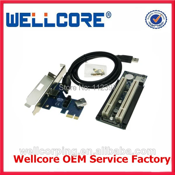 Адаптер PCIe к 2 PCI express X1 двойной Райзер-карта с чехлом для чехол | Электроника