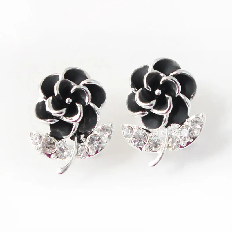 Серьги гвоздики F & U для девочек в виде свежего мороженого цветка с кристаллами и