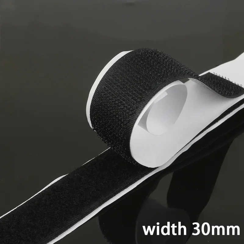 black 30mm 16/20/25/30 мм 1 м белый черный волшебный кран самоклеющиеся на застежке-липучке крепление нейлоновое Стикеры диски ленты швейная с использованием такого клея, высокое качество - Цвет: black 30mm