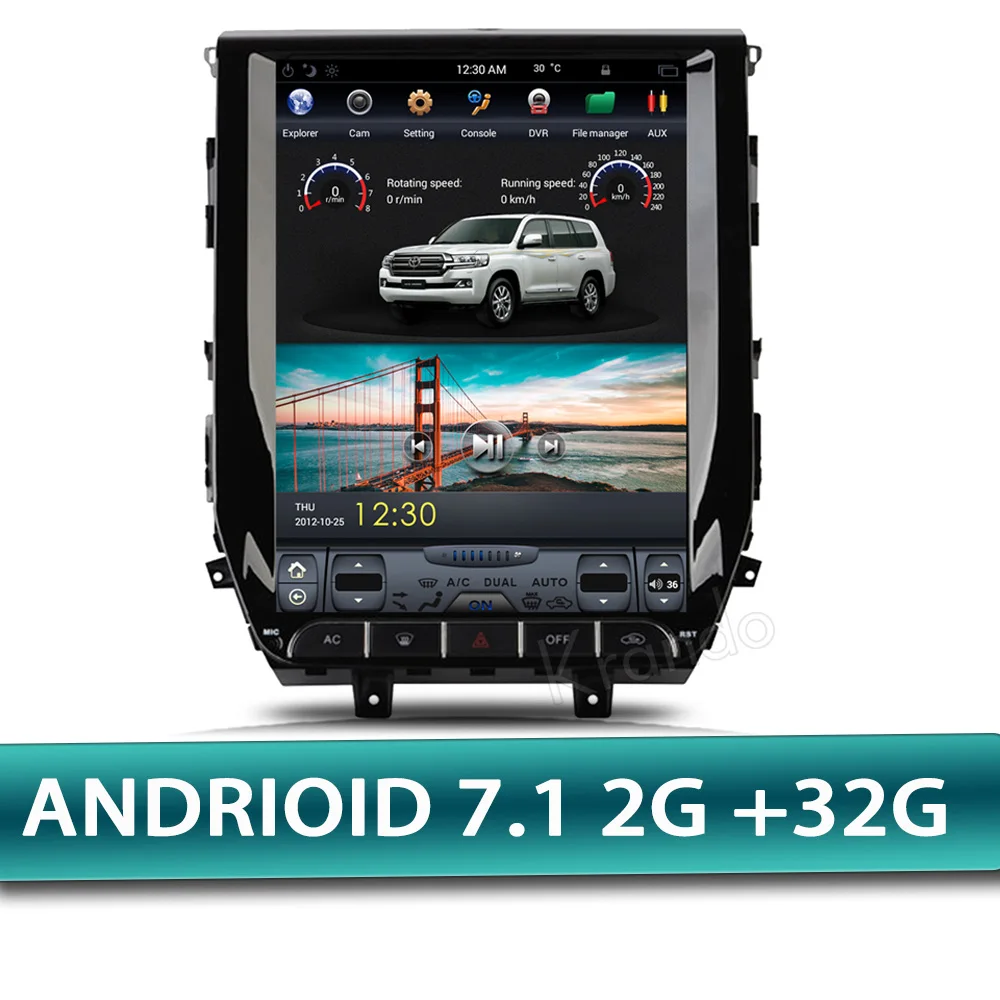 Черный Krando Android 8,1 12," вертикальный экран автомобильный аудио радио плеер для Toyota Land Cruiser+ gps Мультимедийная система Bluetooth - Цвет: Черный