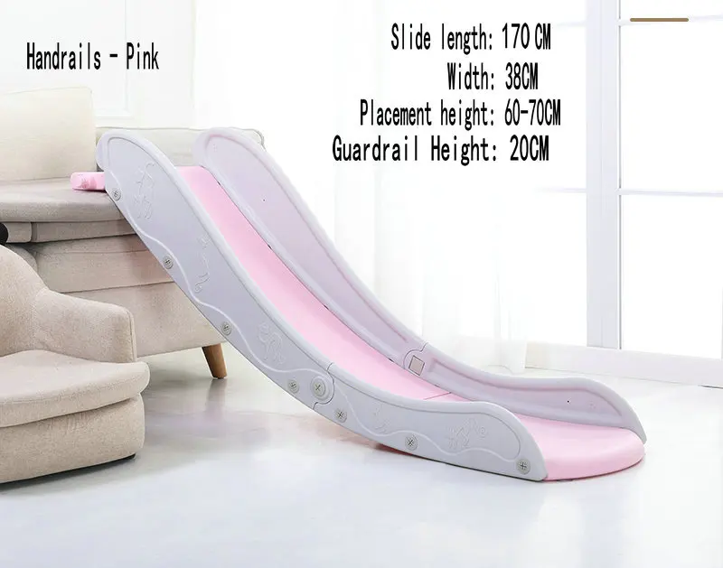 Handrails - Pink Детские горки детские домашние игрушки для дня рождения с расширением, удлинением, детские кровати вдоль маленьких горок - Цвет: Handrails - Pink