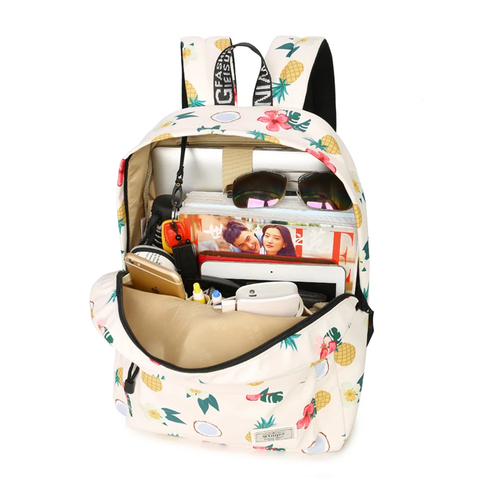 WISHOT маленькая свежая милая сумка с принтом ананаса тематический рюкзак цветами и