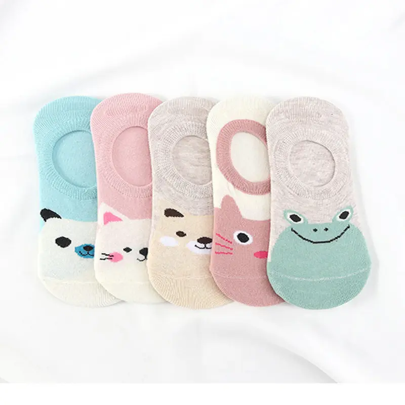 18 5 пар, женские короткие носки Amozae, милые хлопковые женские Носки с рисунком Kawaii, повседневные женские короткие носки, забавные женские носки - Цвет: 18