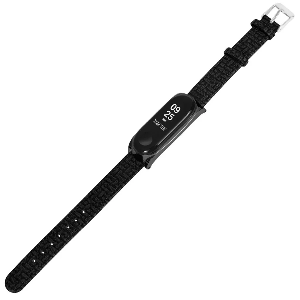 Кожаный ремешок с тканым узором для Xaio mi Band 3, сменный ремешок на запястье Xao mi Xio mi Xiao mi band bnad3, ремешок на запястье