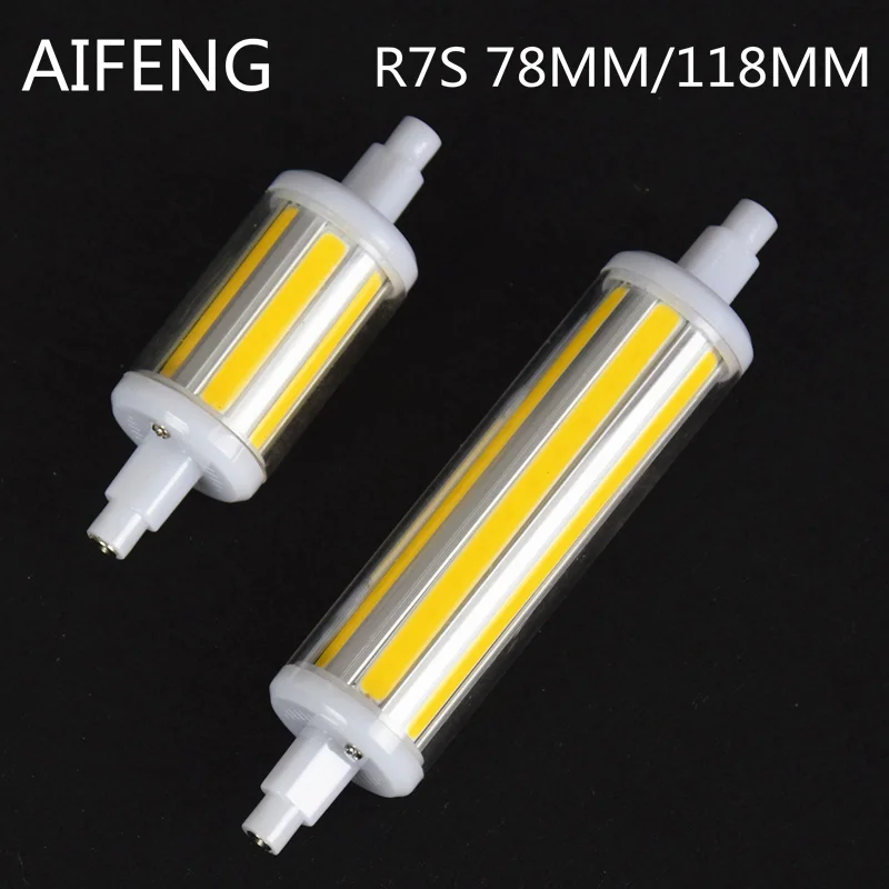 Новый cob r7s led 118 мм регулируемой яркости j78 j118 светодиодные лампы 78 теплый белый 7 Вт 14 вместо 70 140 галогенная
