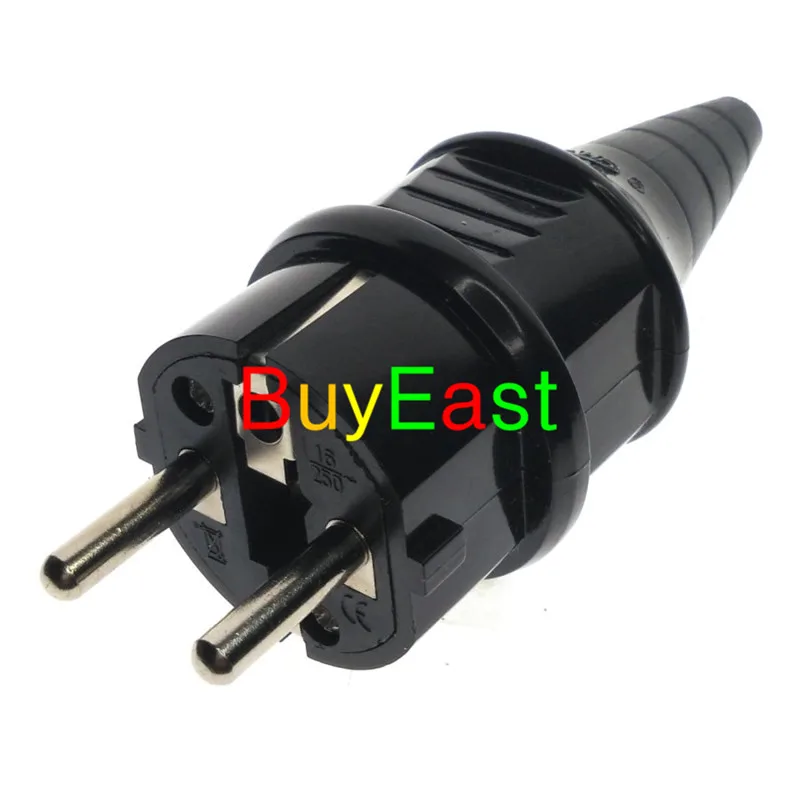

10 PCS Schuko Type European 4.8mm Pin Rewireable AC Power Plug Max. 250V 16A