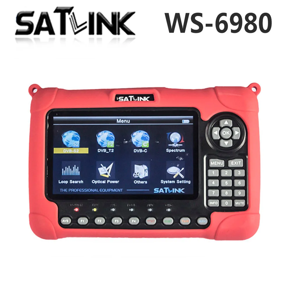 Satlink WS 6980 DVB S2 T/T2 C комбо 7 дюймов HD ЖК экран цифровой спутниковый измеритель