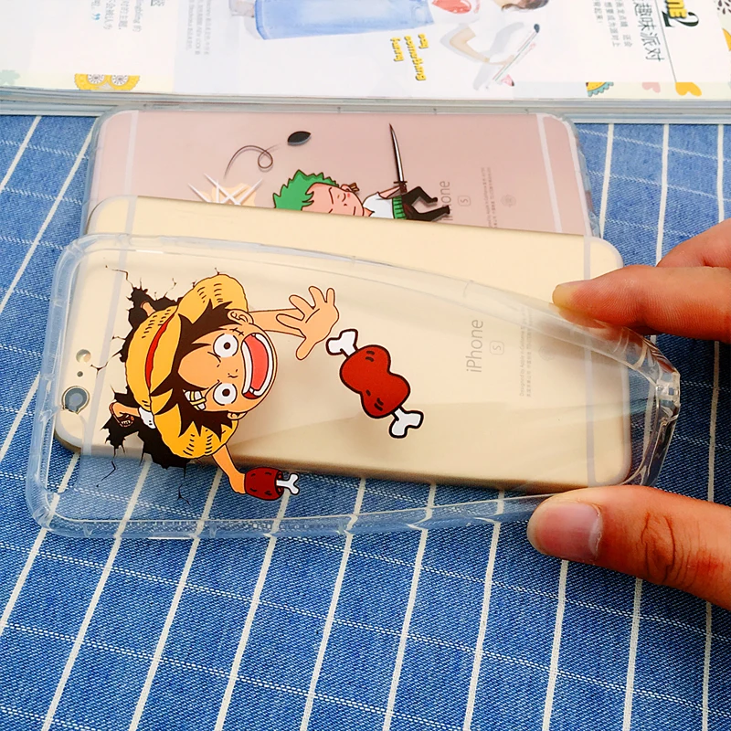 antiknock air bag One Piece Luffy zoro cartoon TPU silicone clear case for iphone X XS max XR 5 5s 5g 6 6s s 7 8 plus cases |