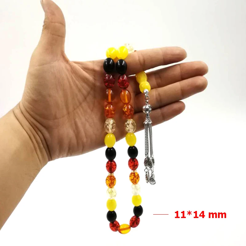 Четки ислам 33 Tasbih искусственный бисер смешанный цвет Мужские аксессуары