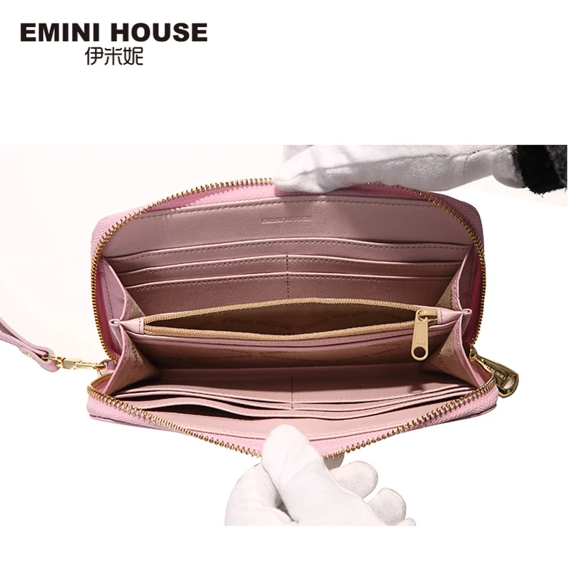 EMINI HOUSE кошелек со страусиным узором женские длинные кошельки из натуральной кожи