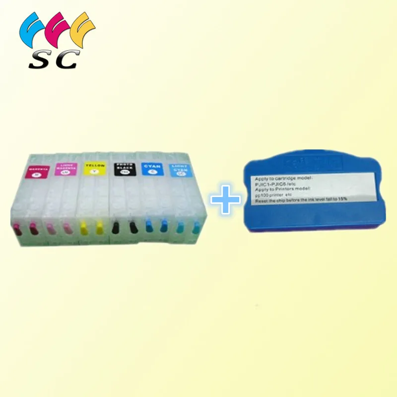 Для печатающей головки Epson PP100 Emtpy перезаправляемый картридж+ устройство для сброса чипа