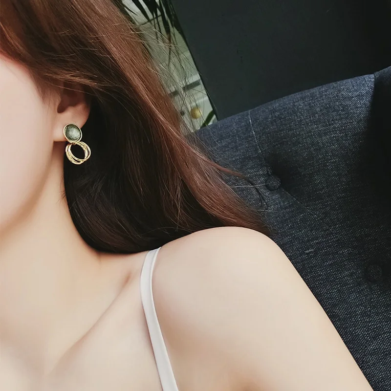 Корейские модные новые винтажные маленькие Многослойные петли золотые Висячие