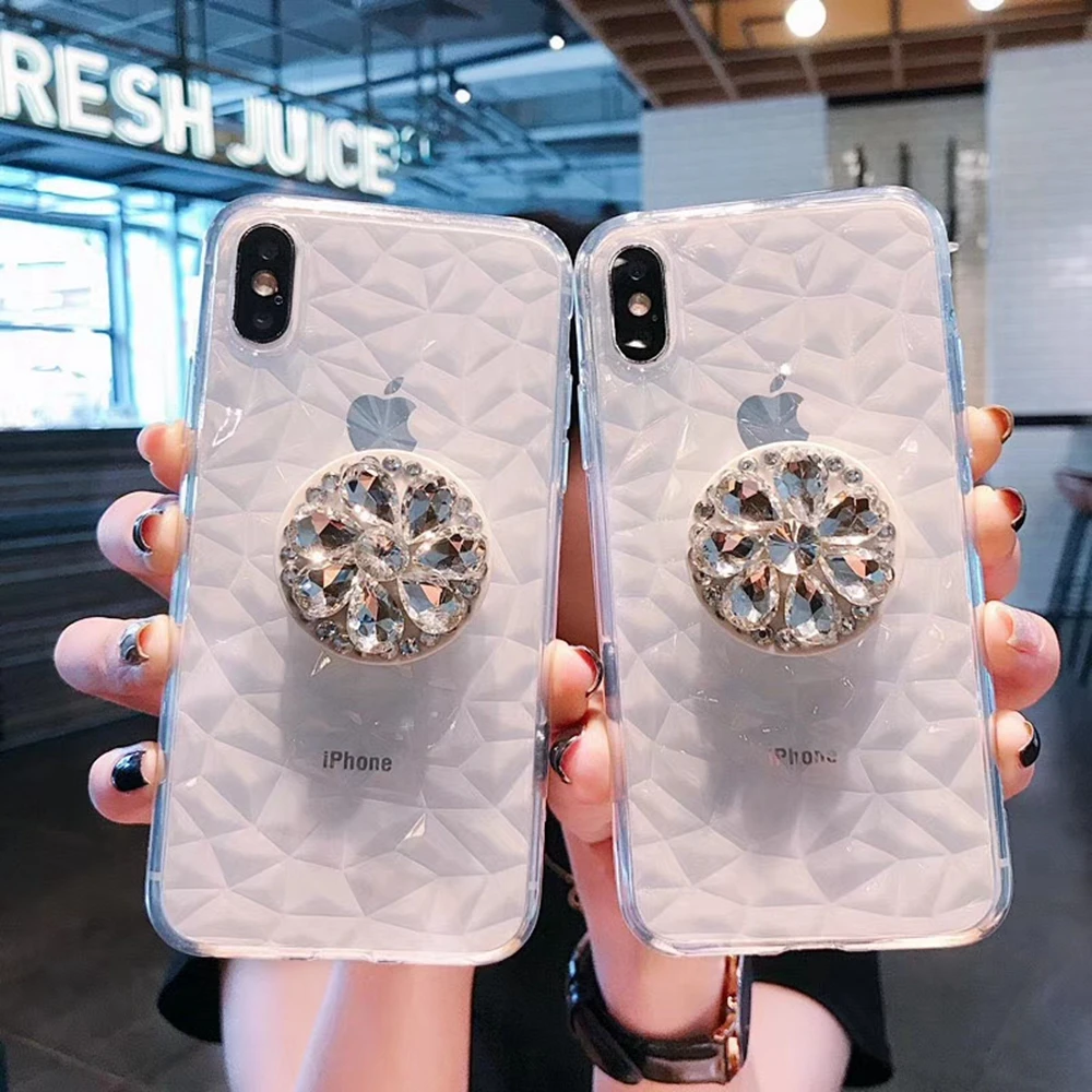 Роскошные чехлы для телефонов с 3D бриллиантами Huawei P30 Lite прозрачный силиконовый