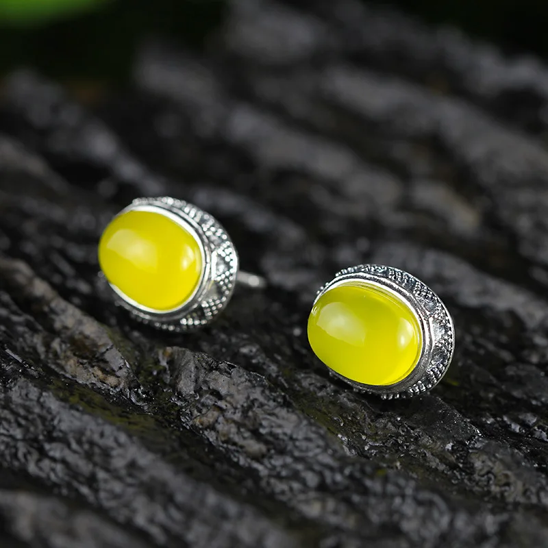 Женские серьги-гвоздики из серебра 925 пробы с камнями | Украшения и аксессуары