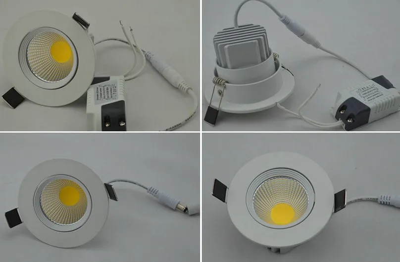 Высокое качество затемняемый Встраиваемый светодиодный светильник cob 7 Вт 10w15вт