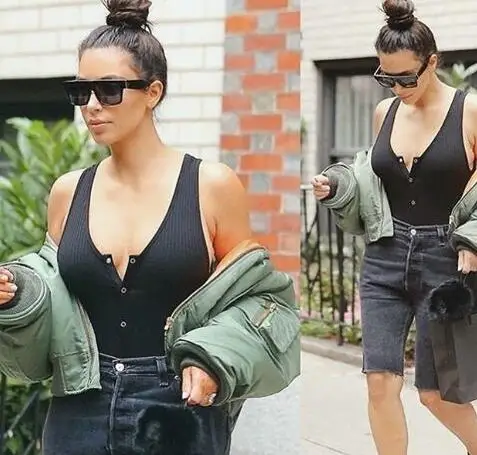 Женский Облегающий комбинезон черный белый спандекс облегающий Боди без рукавов