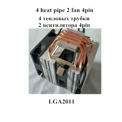4 6 тепловым стержнем heat pipe Процессор кулер Intel 775/1150/1151/1155/1156/1366 2011 AMD 4pin dual-башня охлаждения 9 см вентилятор светодиодный светильник - Цвет лезвия: Heat pipe
