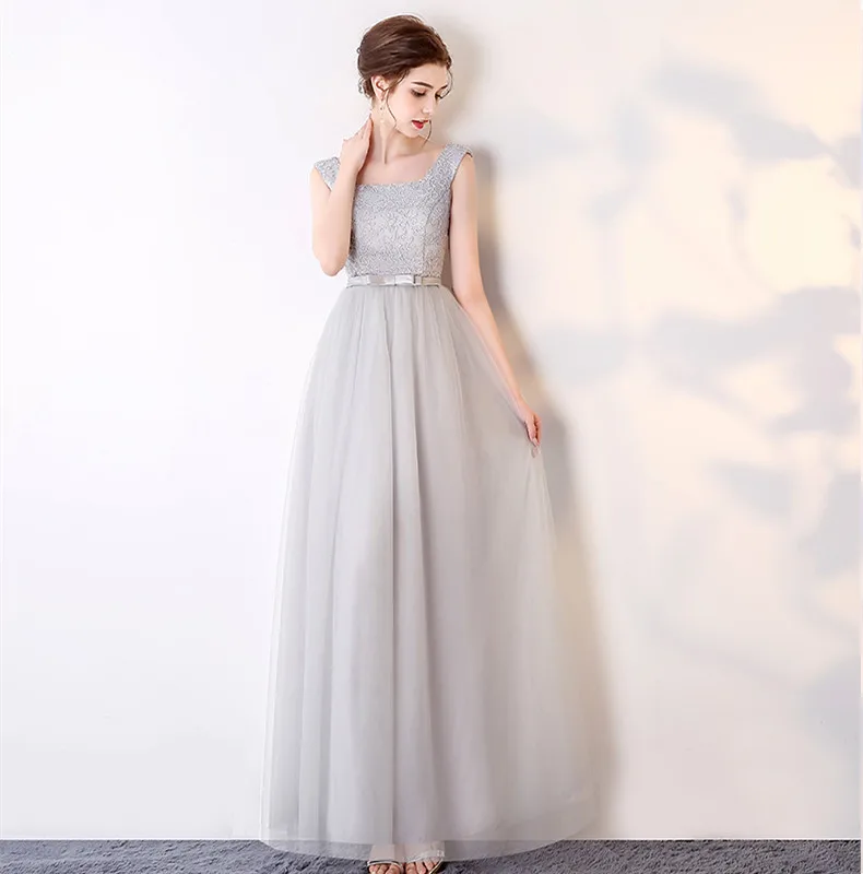 Женское вечернее платье на одно плечо светильник-серое кружевное для подружки