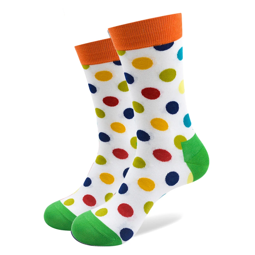 Носки мужские 10 пар/лот из чесаного хлопка повседневные с рисунком в крупную