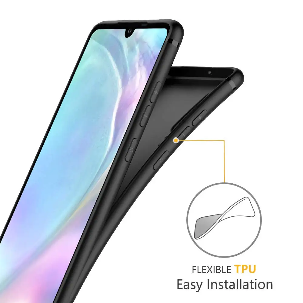 Для Huawei P30 Pro Чехол черный ТПУ чехол матовый для телефона отделка тонкий профиль